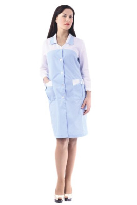 Халат "Венера" женский белый с голубым р.  96-100/158-164