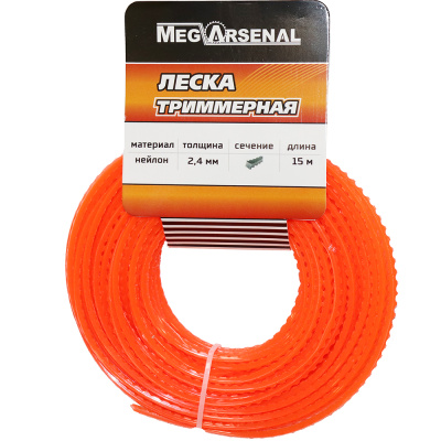 Леска триммерная MegArsenal d2.4 пила L15