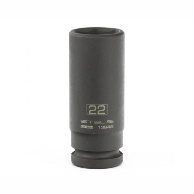 Головка ударная удлиненная шестигранная, 22 мм, 1/2", CrMo// Stels