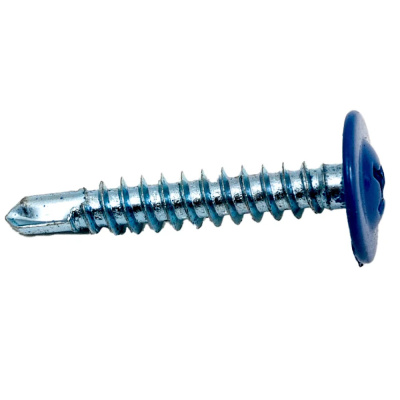 Саморез 4,2х19 RAL5005 ярко-синий, сверло