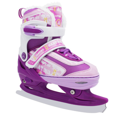 Раздвижные коньки Player Violet (с мехом) (M (33-36))