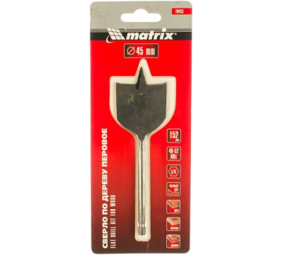 Сверло по дереву перовое 45мм "MATRIX"