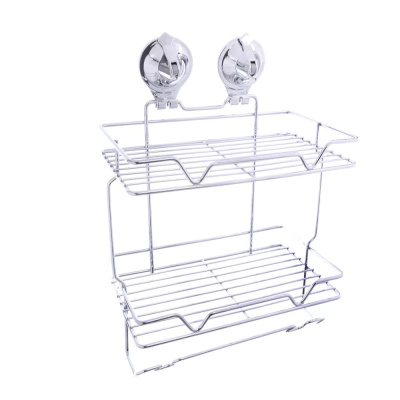 Полка двойная, хром, вакуумное крепление, 230х134х329мм VETTA 