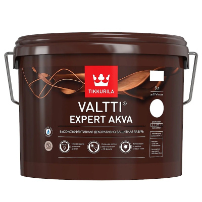 АНТИСЕПТИК ДЛЯ ДЕРЕВА "ТИККУРИЛА" ВАЛТТИ ЭКСПЕРТ АКВА  БЕСЦВЕТНЫЙ (БАЗА ПОД КОЛЕРОВКУ)  9 Л