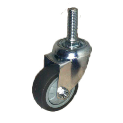 Колесо_ТЕМНАЯ сер.мягкая ГЛАДКАЯ резина болт. креп. (М10)  50мм (SCTG25)