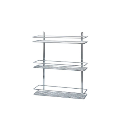 Полка прямая Люкс 3-х ярусная плоский борт, хром ST-26 (40 см. 4 ш/к)