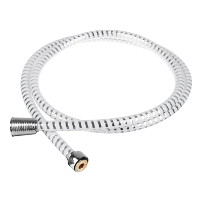 Шланг для душа 150см, 1/2"(Имп)-1/2"(Имп), ПВХ, латунь, антитвист, серебристо-белый RAIN 