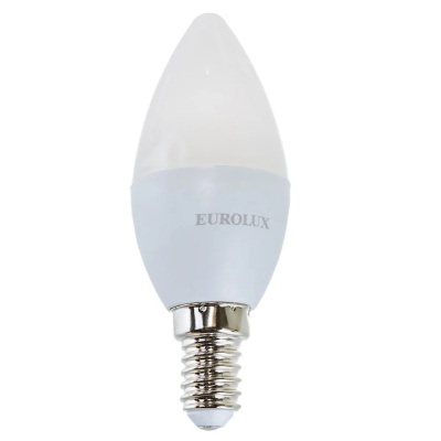 Лампа светодиодная LL-E-C37-5W-230-2,7K-E14 (свеча, 5Вт, тепл., Е14) Eurolux 76/2/1