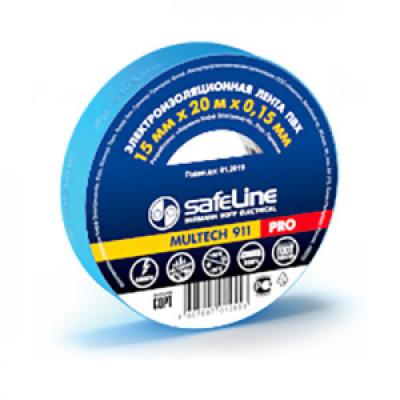 Изолента 15/20 синий Safeline
