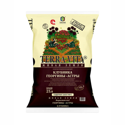 Грунт для клубники-георгин-астры 25л Живая Земля 2/80 Неваторф