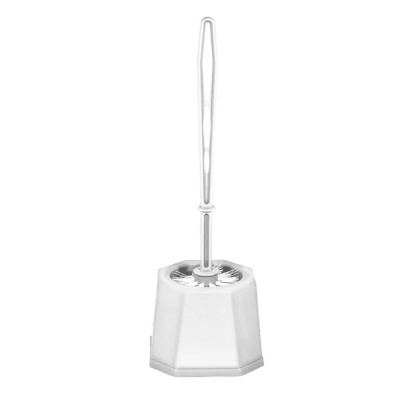 Туалетная щетка-ерш (Комплект WC) Бруно, белый мрамор MPG0014 Мультипласт