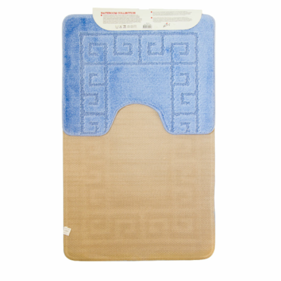 Набор ковриков 2 предмета (ванна, туалет) Zalel 55*85(90),45*55 L.BLUE (светло-синий)