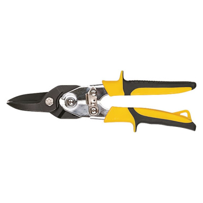 Ножницы по металлу усиленные CrV Профи, прорезиненные ручки, прямые 270 мм