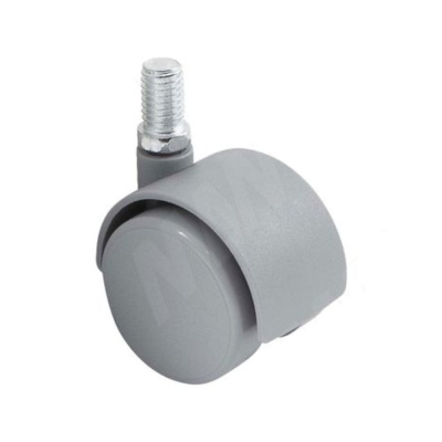 Опора двухколесная с винтом M8, D40 мм, без стопора, серая
