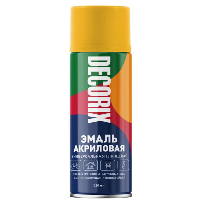 Эмаль аэрозольная универсальная DECORIX, 520, темно-желтый