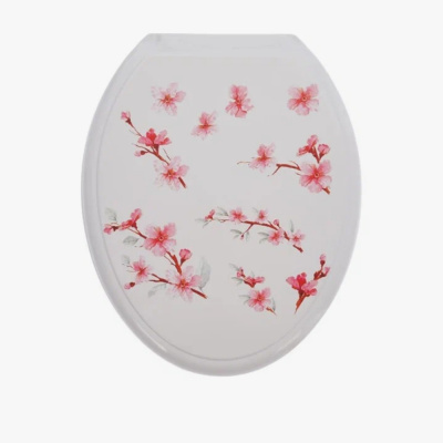 Сиденье для унитаза "Универсал Декор" Сакура белая Росспласт