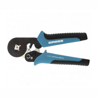 Пресс-клещи для обжима наконечников электропроводов с сечением 0,25-8 мм2// Gross