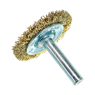 Щетка для дрели, 40 мм, плоская со шпилькой, латунированная витая проволока// Matrix