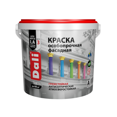 КРАСКА "DALI" ФАСАДНАЯ ОСОБОПРОЧНАЯ БАЗА А 5Л "РОГНЕДА"