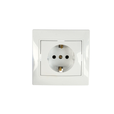 Розетка 2P+E Schuko, 16А-250В, IP20, СУ, белый ntro Plano 1-202-01 