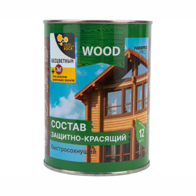 Состав защитно-красящий для древесины быстросохнущий  FARBITEX ПРОФИ WOOD Бесцветный (0,75 л)