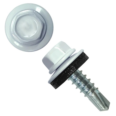 Саморез кров. сверло 4,8х19 RAL 9003белый