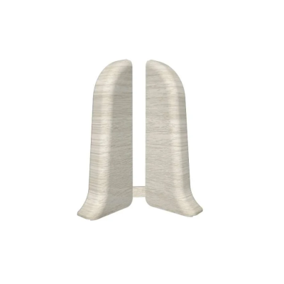 Угол для плинтуса 55мм "Идеал Классик" Ясень белый / 252 торцевой (пара)										