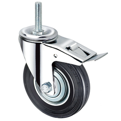 Колесо промышлен. поворот. болт. креплен. с тормоз.(М12) 125мм (SCTB55)