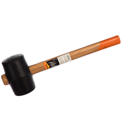 Киянка резиновая черная 680 г, 70 мм, деревянная рукоятка