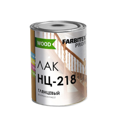 Лак НЦ-218 глянцевый 1,7кг  WOOD FARBITEX ПРОФИ