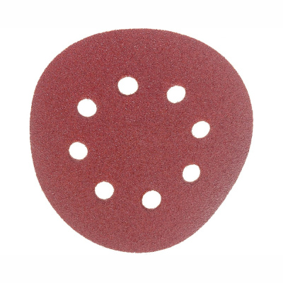 Круг абразивный на ворсовой подложке под "липучку", перфорированный, P 60, 125 мм, 5 шт.// Сибртех