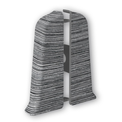 Угол для плинтуса 55мм "Идеал Классик" Алюминий темный / 187 торцевой (пара)