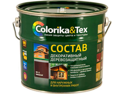 Состав деревозащитный "Colorika&Tex" махагон 2,7л