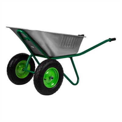 Тачка садово-строительная, 2-х колесная, усиленная, грузоподъемность 320 кг, объем 100 л// Россия