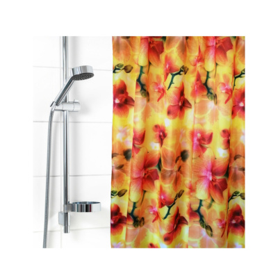 Штора для ванной комнаты 180х180см Орхидея полиэстер
