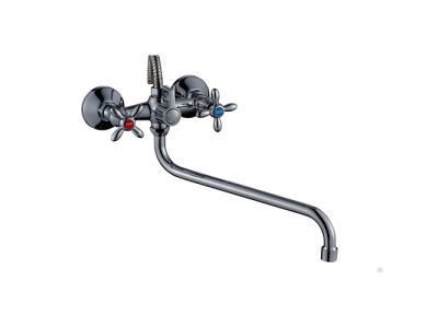 Смеситель универсальный с круглым изливом и переключателем для душа