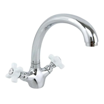 Смеситель для кухни с гайкой с керамическими ручками F4218