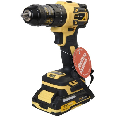 Дрель акк б/щ уд. Hanskonner,18В,1BatterySystem,65Нм,2.0+4.0АчSAMSUNG,13мм,кейс HS HCD2065PRO 