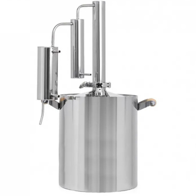 Дистиллятор домашний «Уральский Самовар» ДВОЙНОЙ сухопарник, повышенная очистка 12л,ЗЕРКАЛЬНАЯ нерж.