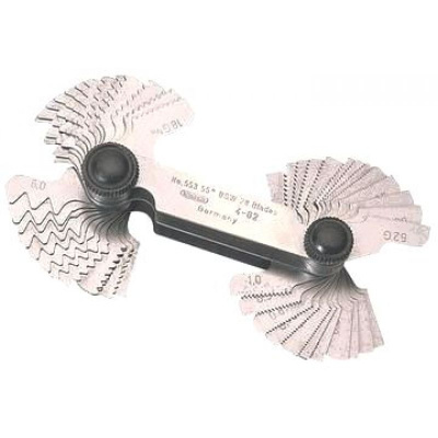 Набор резьбовых шаблонов комбин. для дюйм. и метрич. резьбы из 40 шт. М60' (0.25-6.0), D55' (4-62)