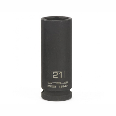 Головка ударная удлиненная шестигранная, 21 мм, 1/2", CrMo// Stels