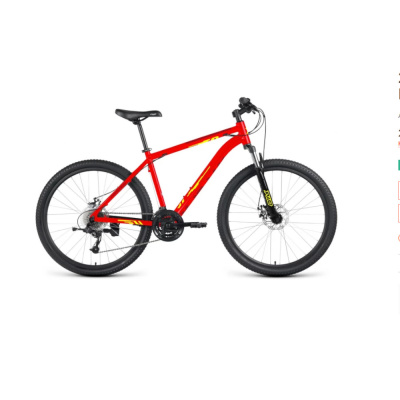 Велосипед FORWARD KATANA 27,5 D (27.5" 24 ск. рост. 18") ярко-красный/желтый