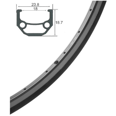 Обод 26" HLQC-08A 14Gх36Н алюм., черный/330131