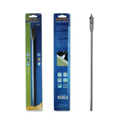 Сверло ПРАКТИКА перовое по дереву 12х300мм в блистере