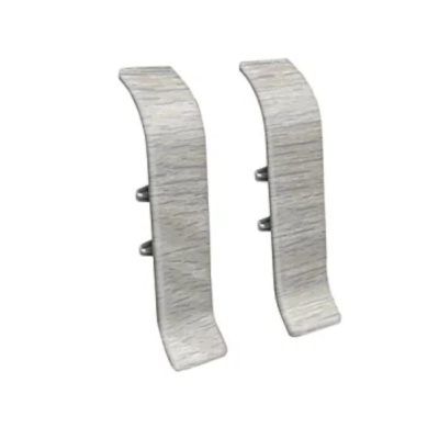 Угол для плинтуса 55мм "Идеал Классик" Ясень серый / 253 соединительный										