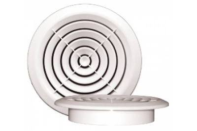 Решетка пластмассовая круглая с фланцем Д=125 ПКС 170/125