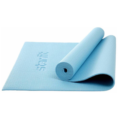 Коврик для йоги и фитнеса STARFIT FM-101 PVC, 0,5 см, 173x61 см, синий пастель (Без характеристики)