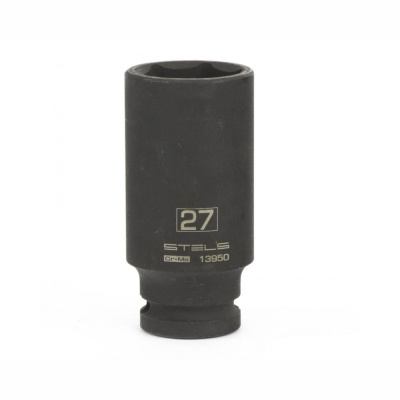 Головка ударная удлиненная шестигранная, 27 мм, 1/2", CrMo// Stels