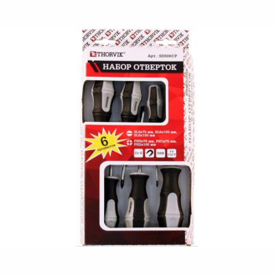 Набор отверток стержневых, 6 предметов SDS06CP 