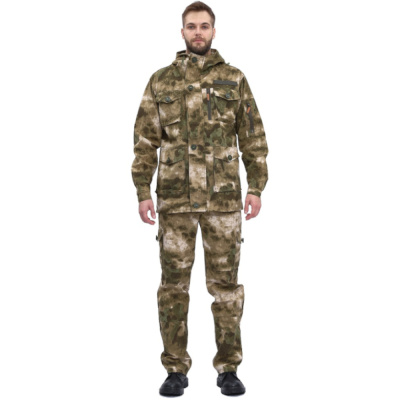Костюм "СУМРАК"44-46 182-188  куртка/брюки, цвет: кмф "Облака зеленый", ткань: Рип-Стоп